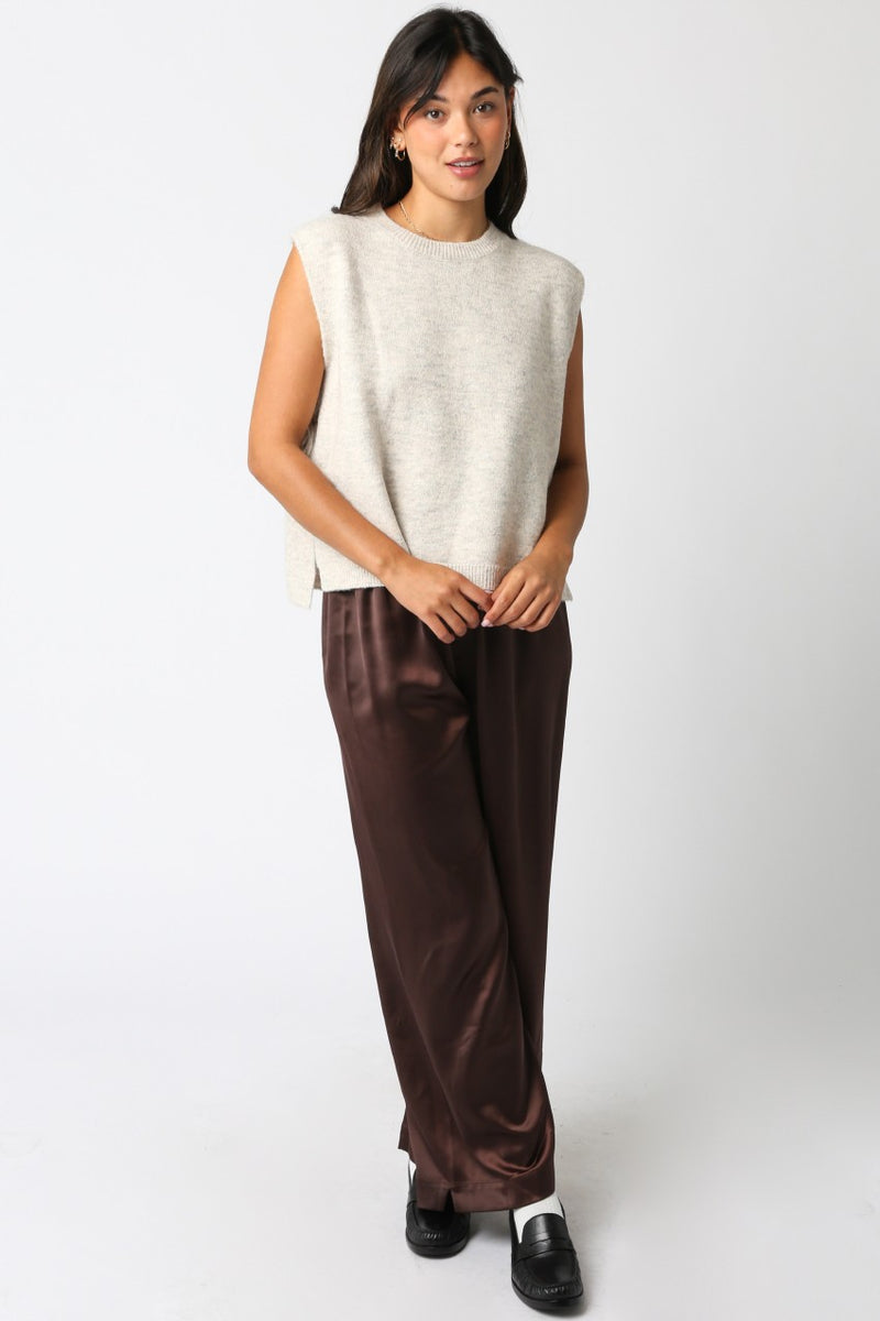 Sybil Side Tie Sweater Vest, Oatmeal