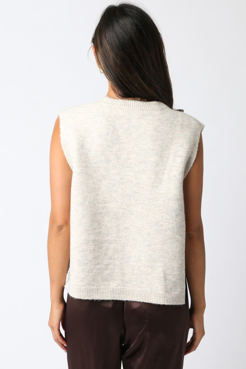 Sybil Side Tie Sweater Vest, Oatmeal