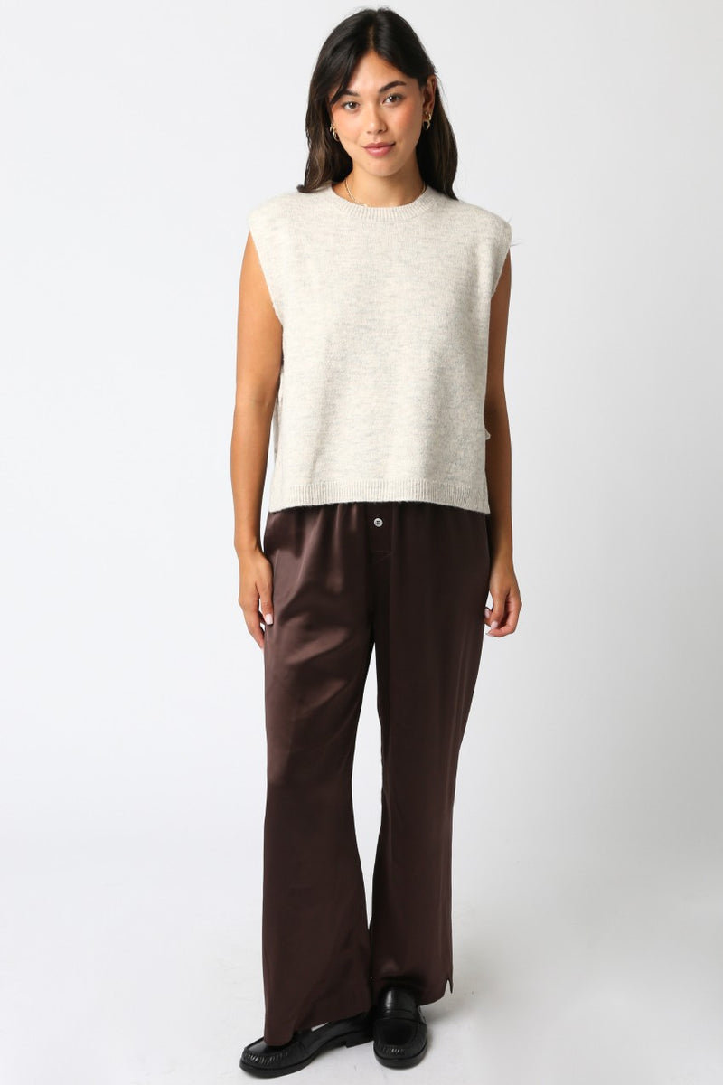 Sybil Side Tie Sweater Vest, Oatmeal