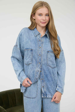 Luci Button Down Shirt, Chambray