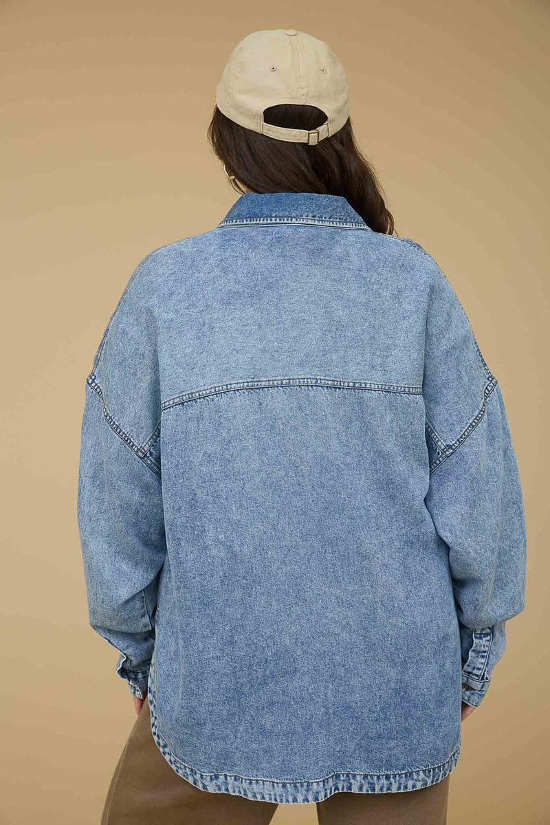 Luci Button Down Shirt, Chambray | Extended Sizes