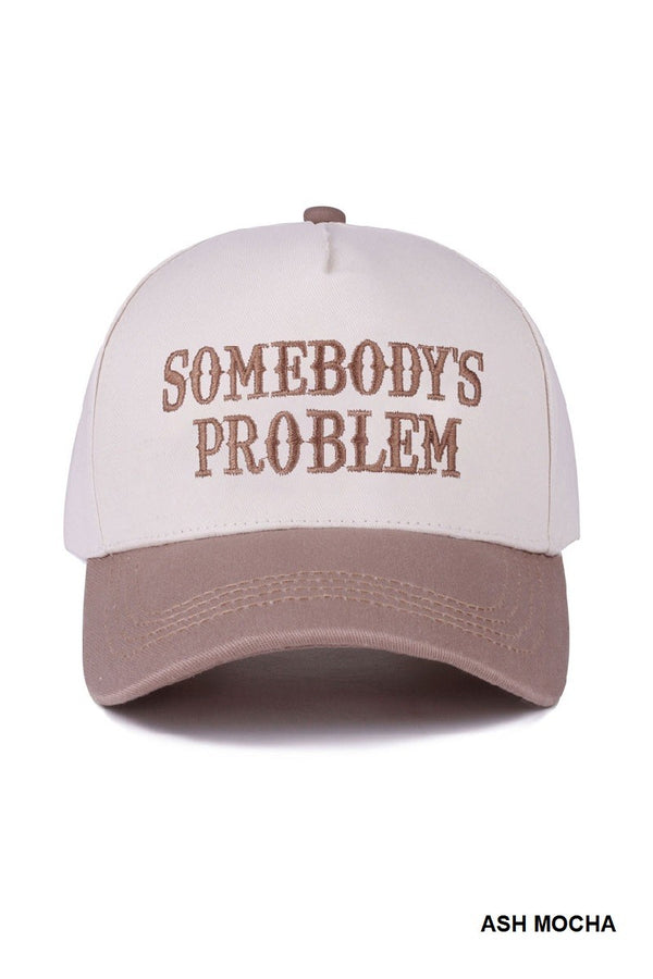 Somebody's Problem Two Tone Canvas Cotton Cap, Ash Mocha