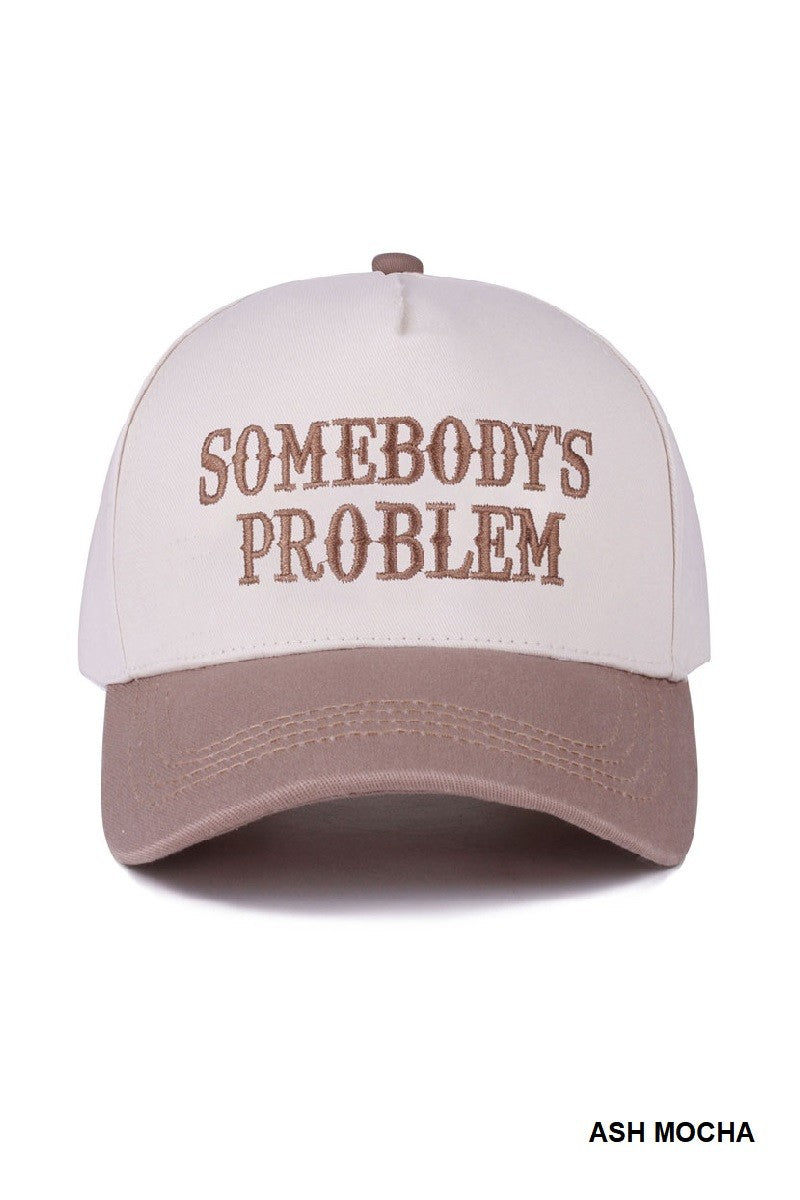 Somebody's Problem Two Tone Canvas Cotton Cap, Ash Mocha