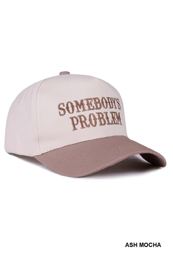 Somebody's Problem Two Tone Canvas Cotton Cap, Ash Mocha