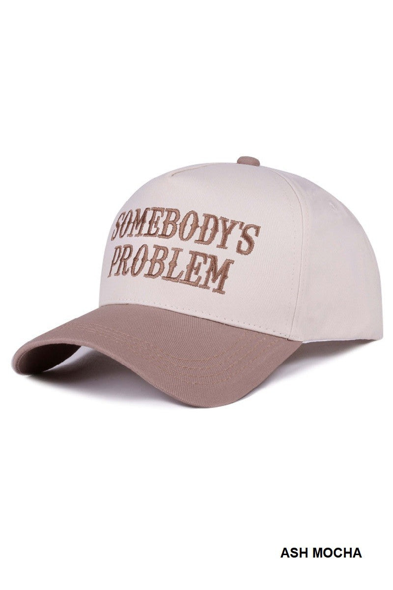 Somebody's Problem Two Tone Canvas Cotton Cap, Ash Mocha
