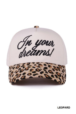 In Your Dreams Two Tone Canvas Cotton Cap, Leopard
