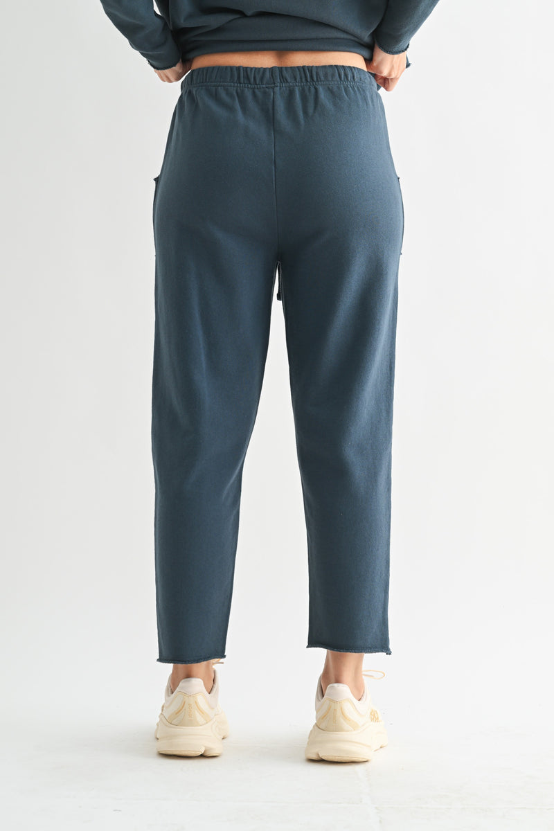 Callie Tapered Lounge Pants, Midnight Navy