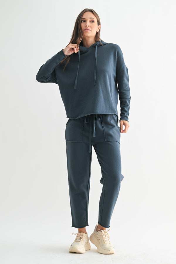 Callie Tapered Lounge Pants, Midnight Navy