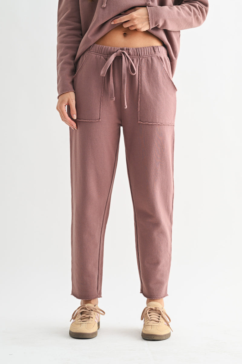 Callie Tapered Lounge Pants, Rose Taupe