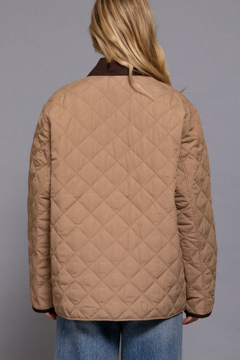 Cleo Quilted Puffer Work Jacket, Khaki