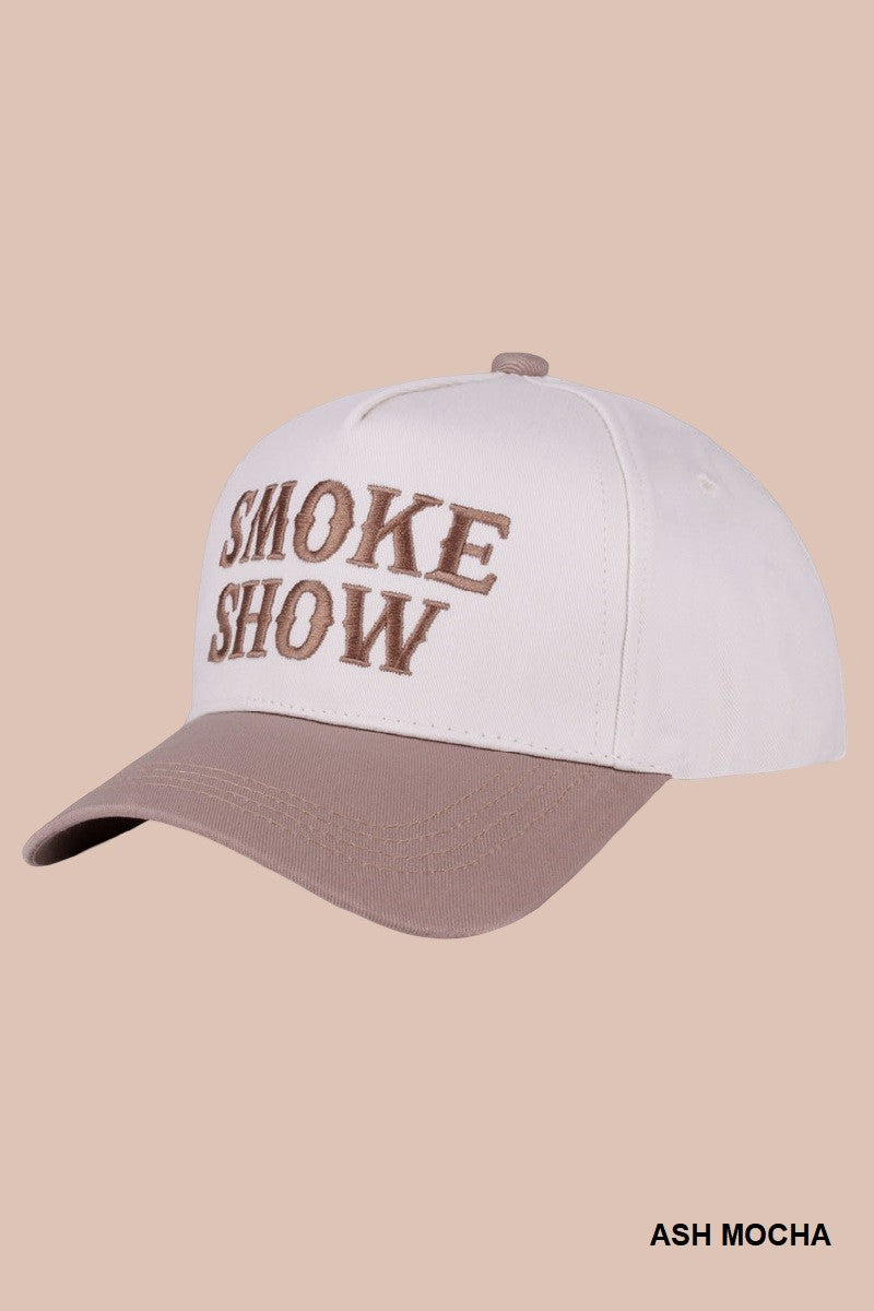 Smoke Show Two Tone Canvas Cotton Cap, Ash Mocha