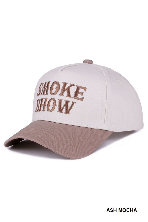 Smoke Show Two Tone Canvas Cotton Cap, Ash Mocha