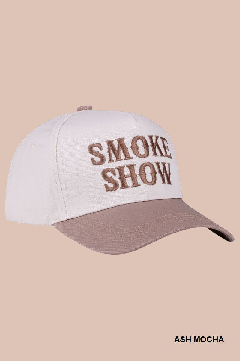Smoke Show Two Tone Canvas Cotton Cap, Ash Mocha