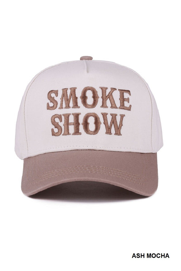 Smoke Show Two Tone Canvas Cotton Cap, Ash Mocha