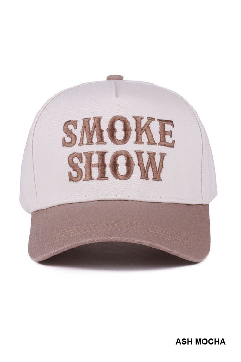 Smoke Show Two Tone Canvas Cotton Cap, Ash Mocha