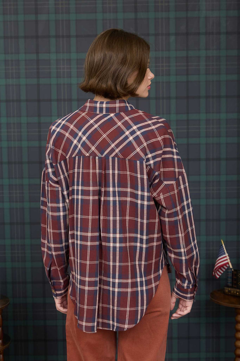 Cara Plaid Shirt, Burgundy Multi M / Burgundy Multi Cara Plaid Shirt, Burgundy Multi M / Burgundy Multi
