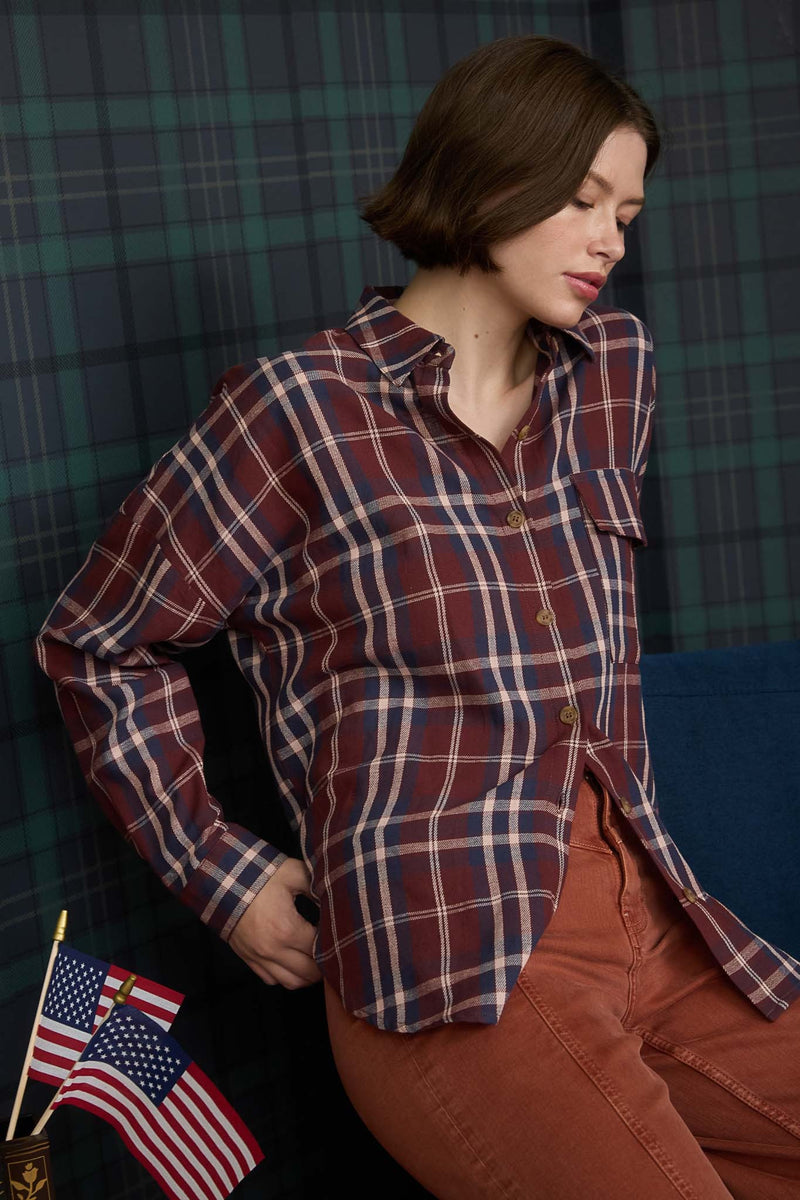 burgundy plaid dress shirt Proper Cloth Men's Canclini Burgundy and Grey Plaid Beacon Flannel Custom Dress Shirt