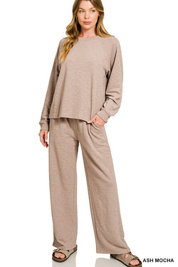 Zoey Slub Knit Top, Ash Mocha