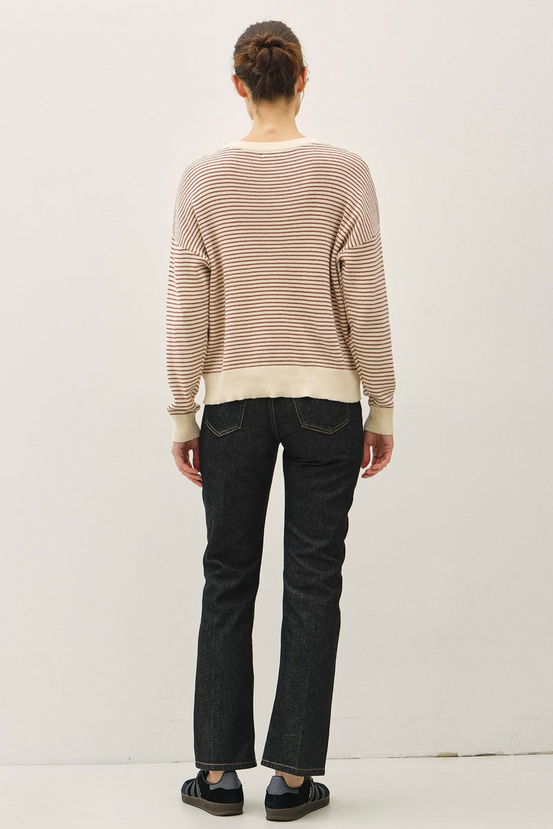 Ophelia Lightweight Striped Sweater, Sienna