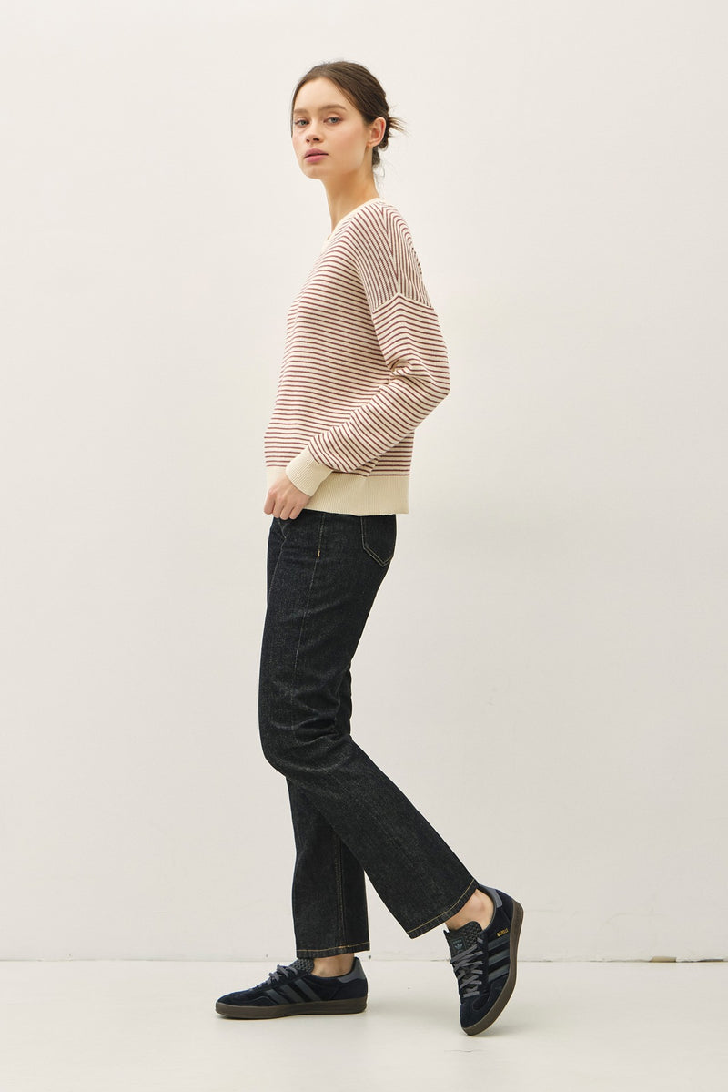 Ophelia Lightweight Striped Sweater, Sienna