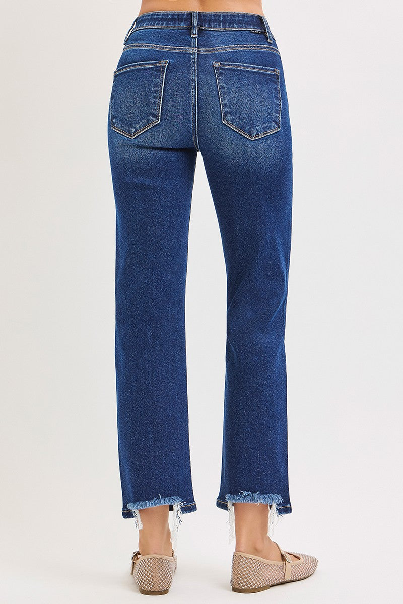 Benton High Rise Crop Straight Jean, Dark