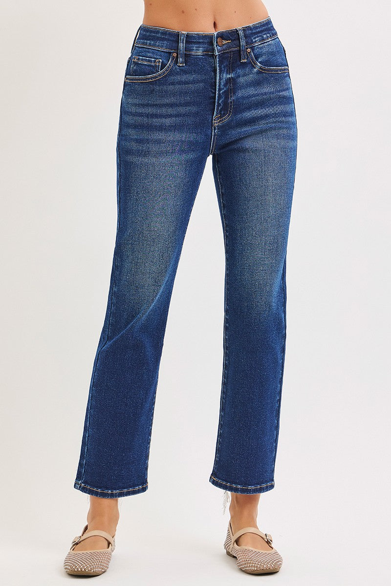 Benton High Rise Crop Straight Jean, Dark