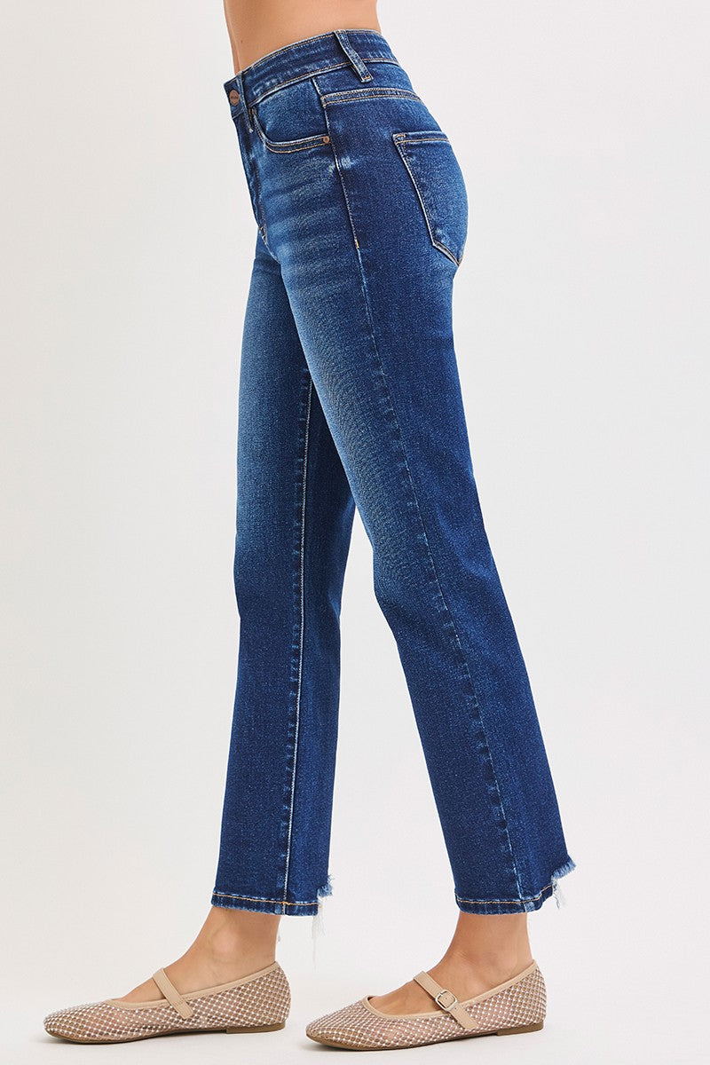 Benton High Rise Crop Straight Jean, Dark