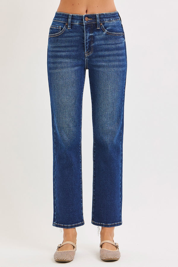 Benton High Rise Crop Straight Jean, Dark