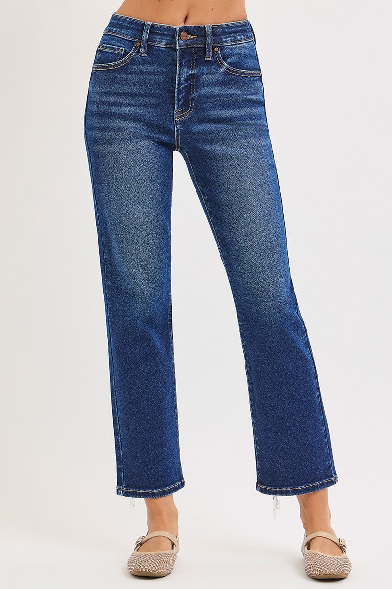 Benton High Rise Crop Straight Jean, Dark