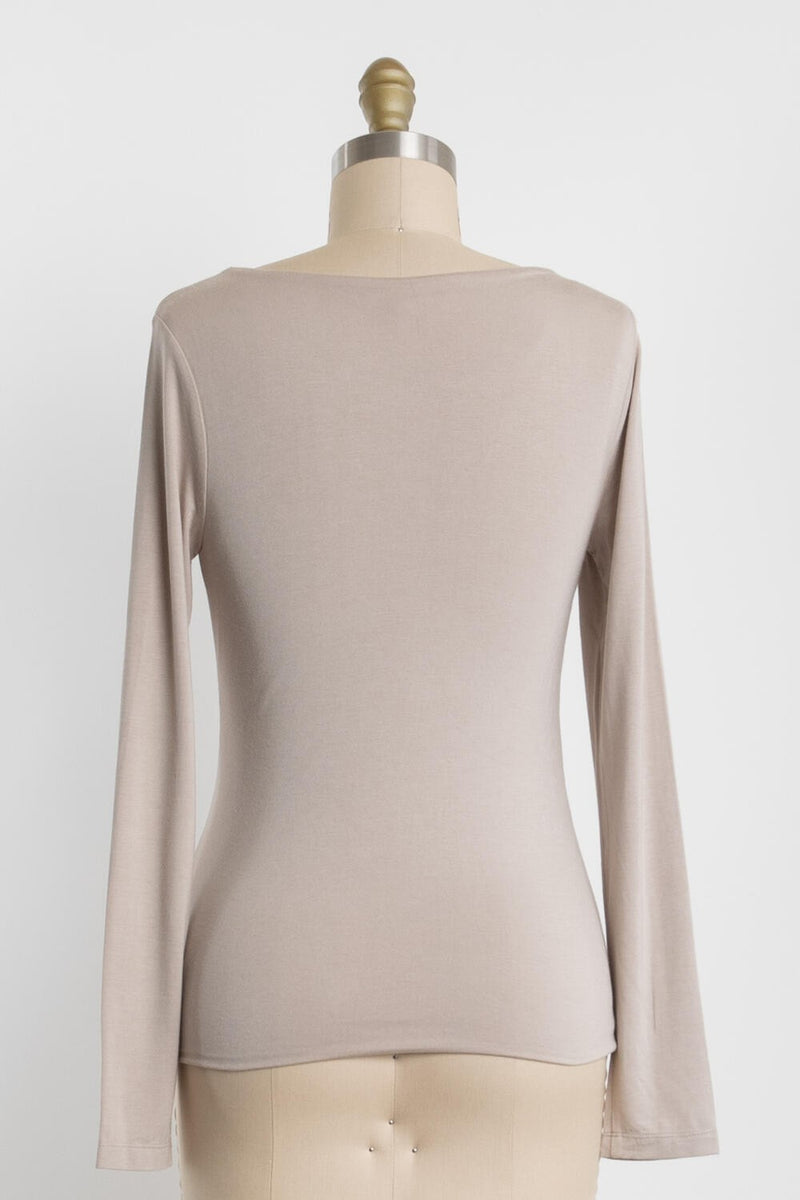 Della Layered Round Neck Top, Fog