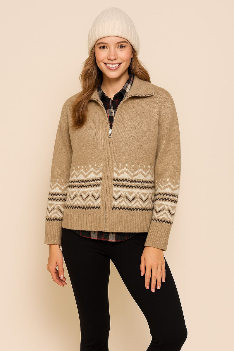 April Knit Sweater, Beige