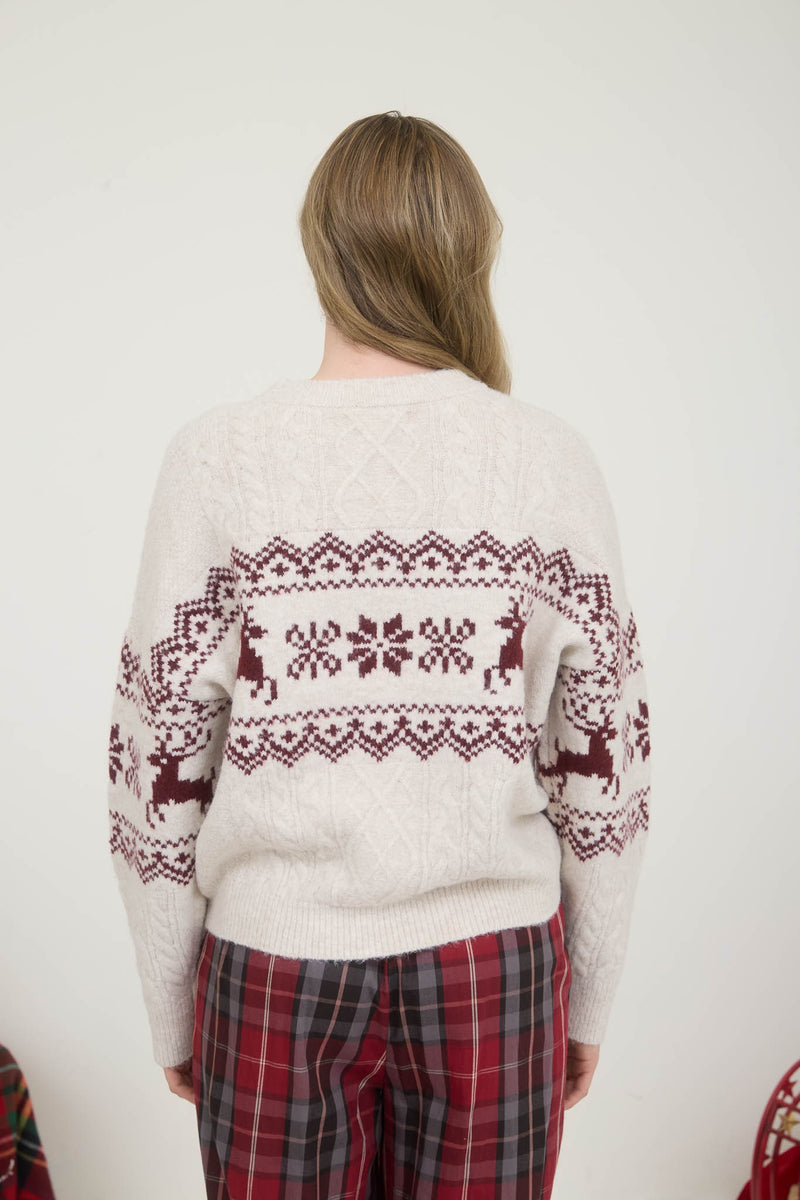 Granger Cable Knit Sweater, Ivory