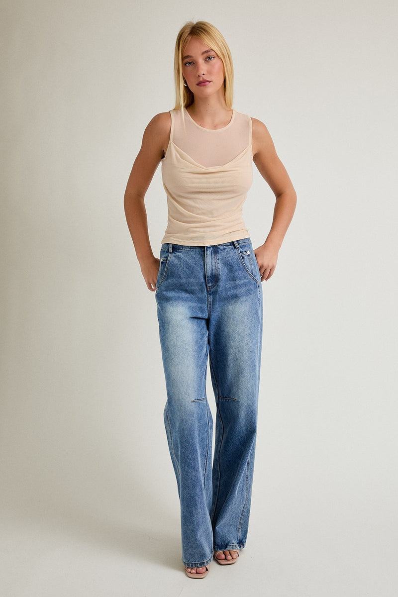 Lea Sleeveless Top, Cream