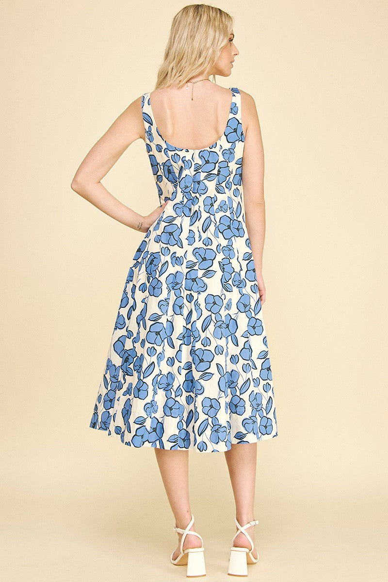 pinch midi dress PINCH Essie White Buttoned Drop Waist Belted Midi Dress  Momni Boutique