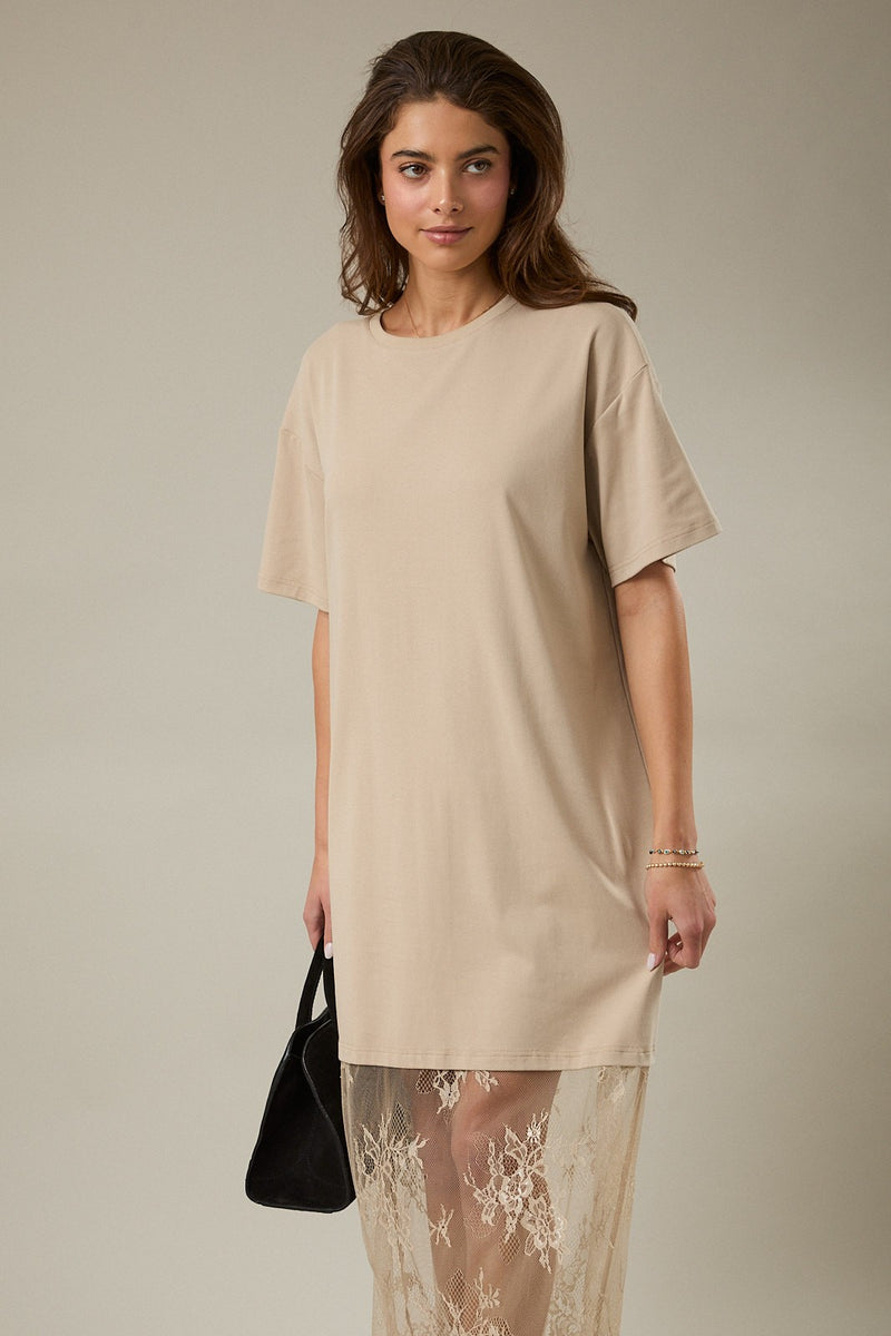 short sleeve maxi t shirt dress Lola T-Shirt Dress, Taupe – North & Main Clothing Company RCT-Lean-202406 short batwing sleeves ASOS DESIGN beaded fringe Size:4XL (20-20.5 / 36-37)