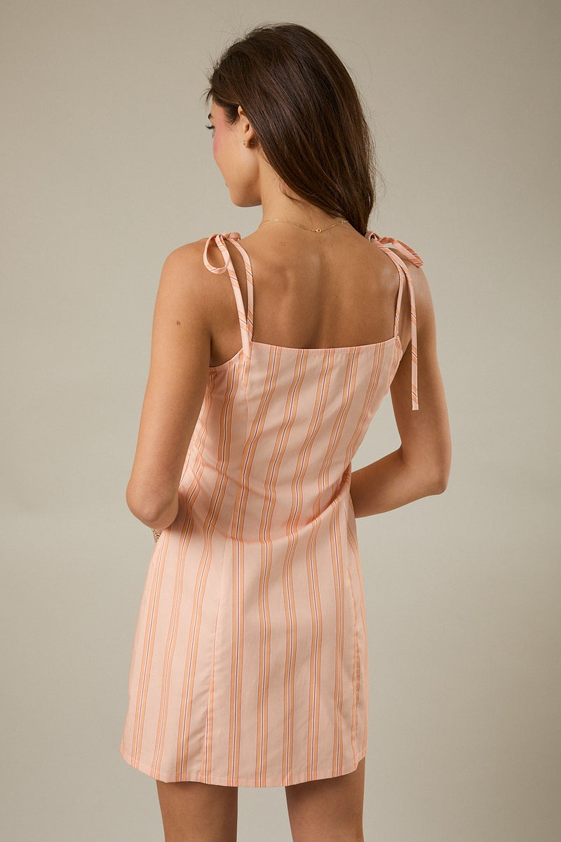 striped orange dress Bright From Within Orange Striped Midi Dress, Medium - The Mint Julep Boutique