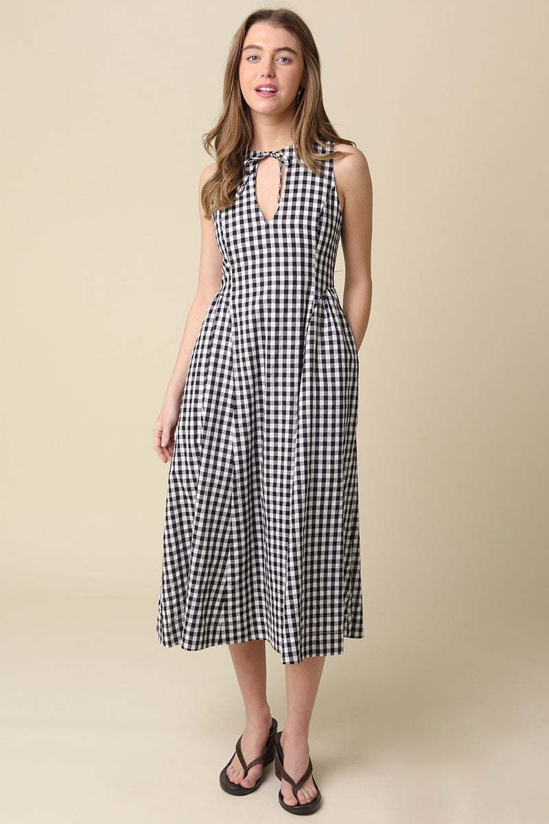 Gingham Maxi Dress, Black/White – North & Main Clothing Company