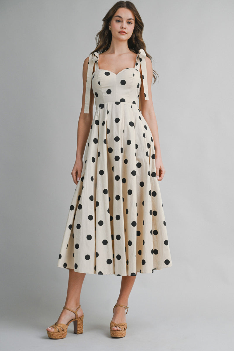 polka dot dress beige Magnolia Polka Dot Midi Dress, Cream North & Main Clothing Company