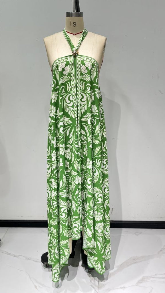 Teagan Halter Maxi Dress, Green – North & Main Clothing Company