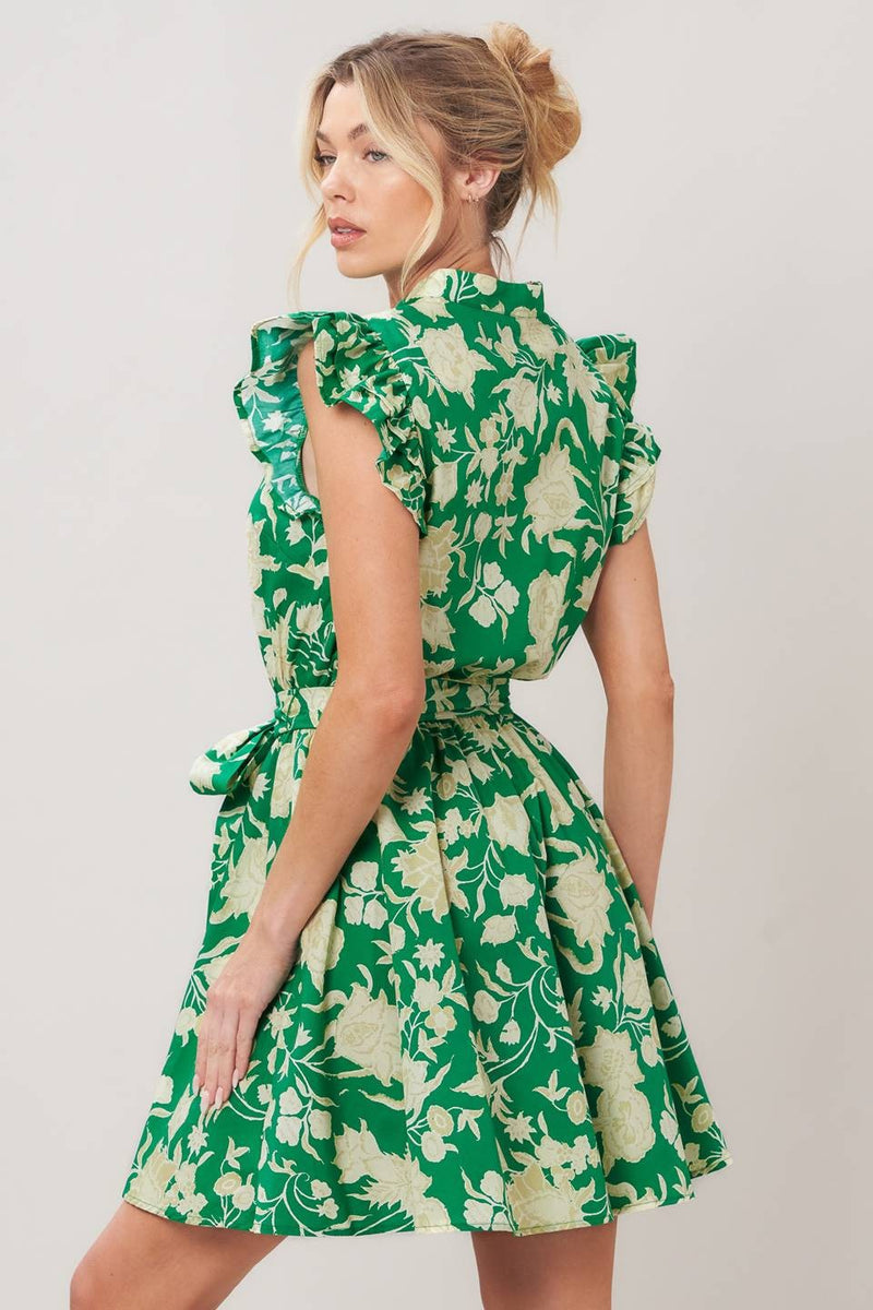 Nancy Floral Mini Dress, Green – North & Main Clothing Company