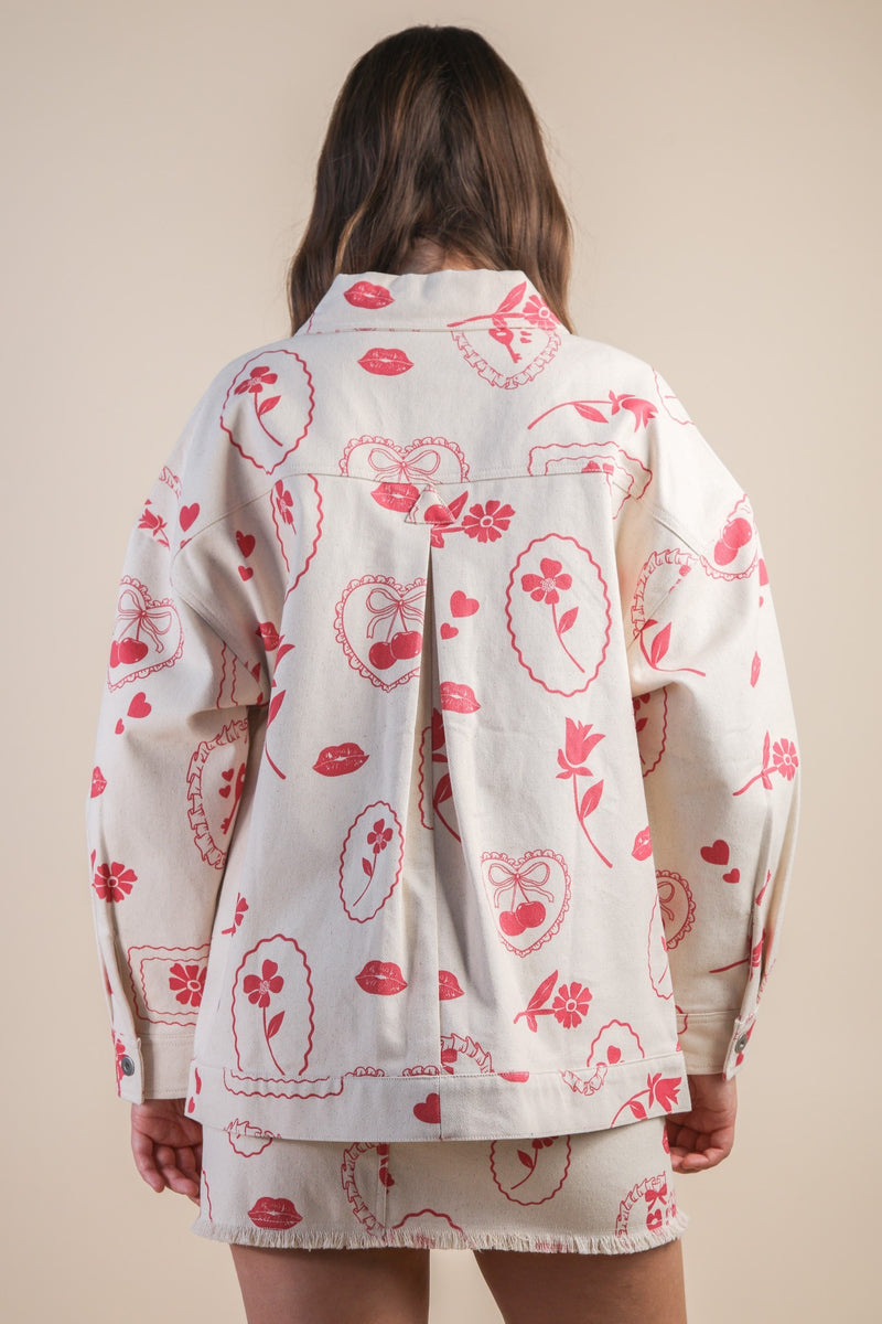 Kori James Printed Jacket, Oatmeal