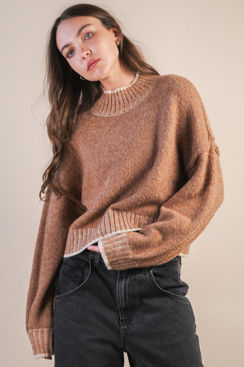Alice Trim Detail Sweater, Mocha