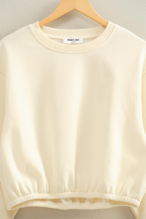 Hazel Bubble Hem Sweatshirt, Cream