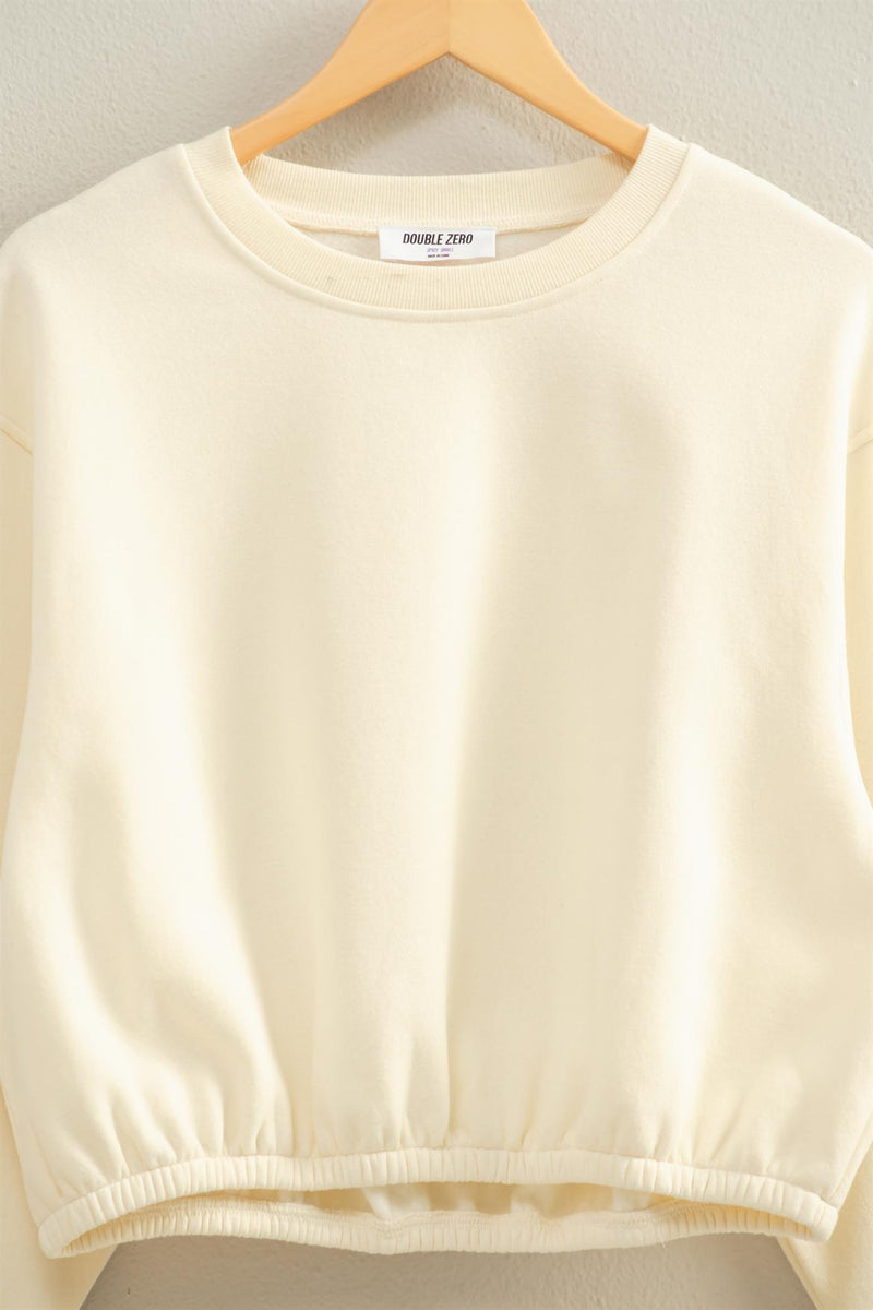 Hazel Bubble Hem Sweatshirt, Cream