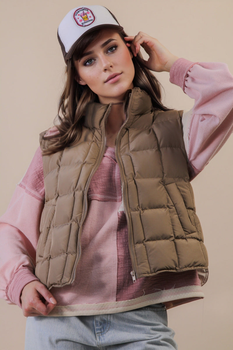 Natasha Puffer Vest, Mocha