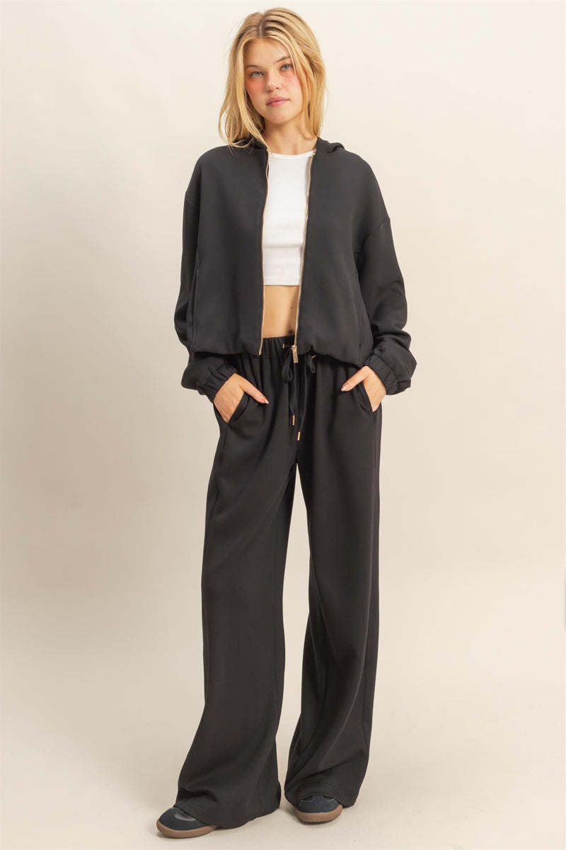 Gianna Wide Leg Pants, Black