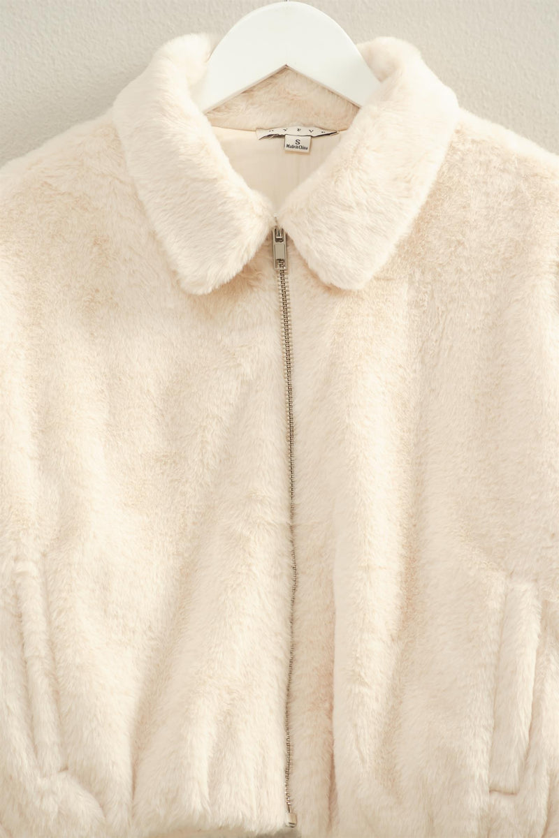 Irene Faux Fur Jacket, Cream