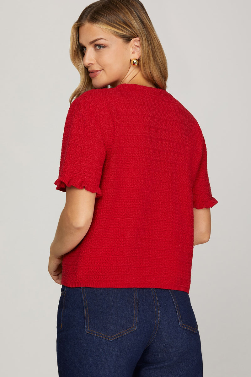 Chandler Sweater Top, Red