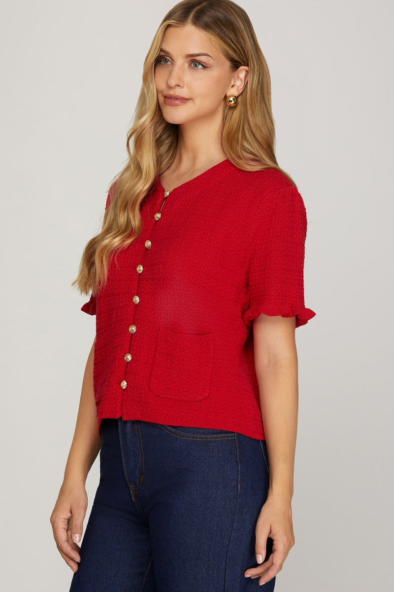 Chandler Sweater Top, Red