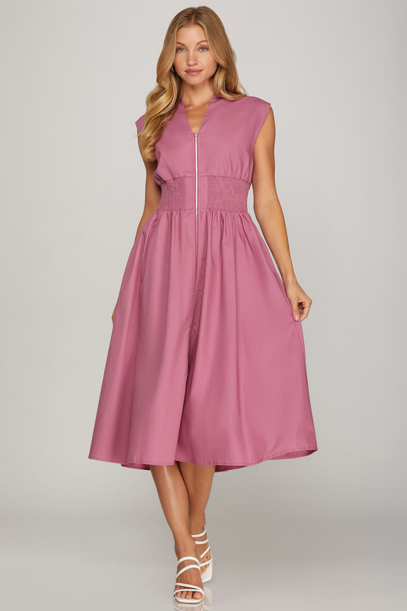 Kali Midi Dress, Mauve Pink L / Mauve Pink Kali Midi Dress, Mauve Pink L / Mauve Pink